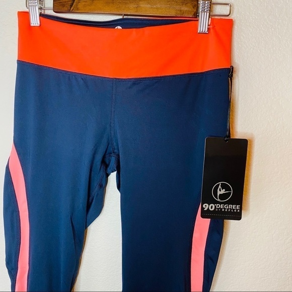 90 Degree by Reflex Leggings Blue and Orange SZ:S - Picture 3 of 5